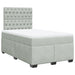 Pat continental cu saltea, gri deschis, 120x200 cm, catifea - WALTI WALTI