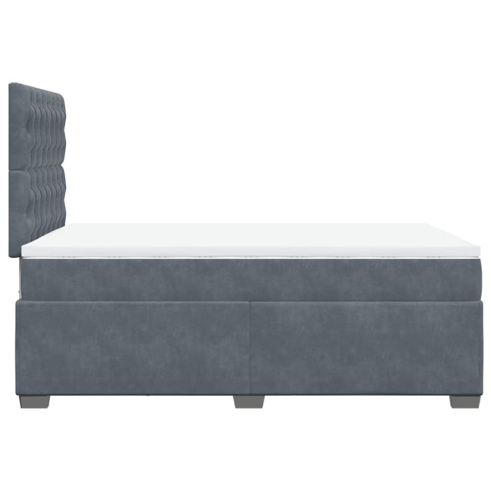Pat box spring cu saltea, gri închis, 120x200 cm, catifea - WALTI WALTI