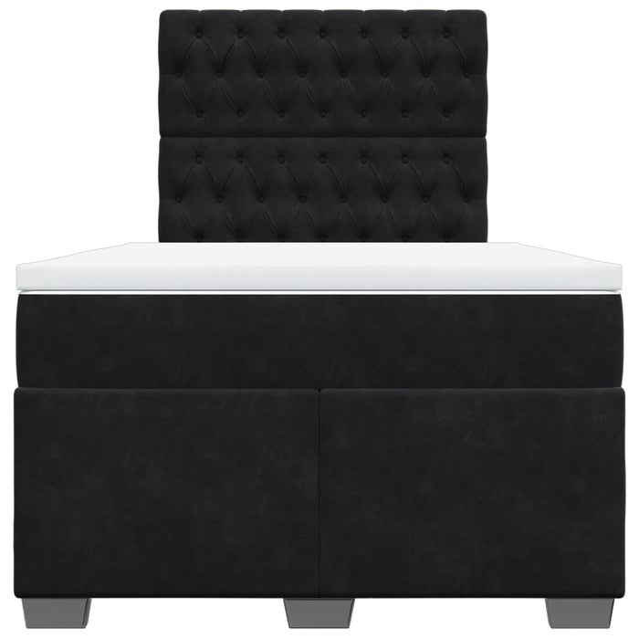 Pat box spring cu saltea, negru, 120x200 cm, catifea - WALTI WALTI