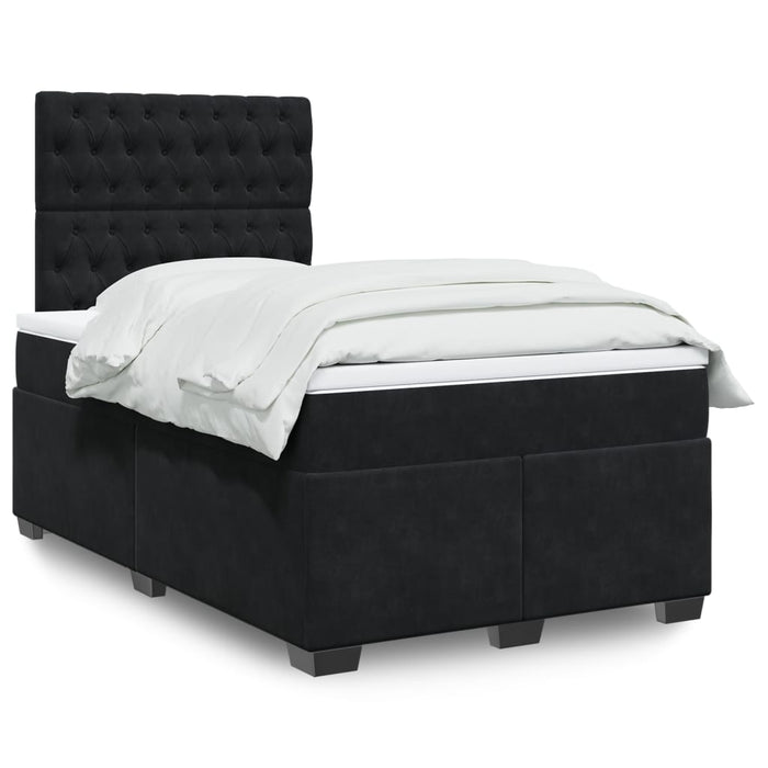 Pat box spring cu saltea, negru, 120x200 cm, catifea - WALTI WALTI