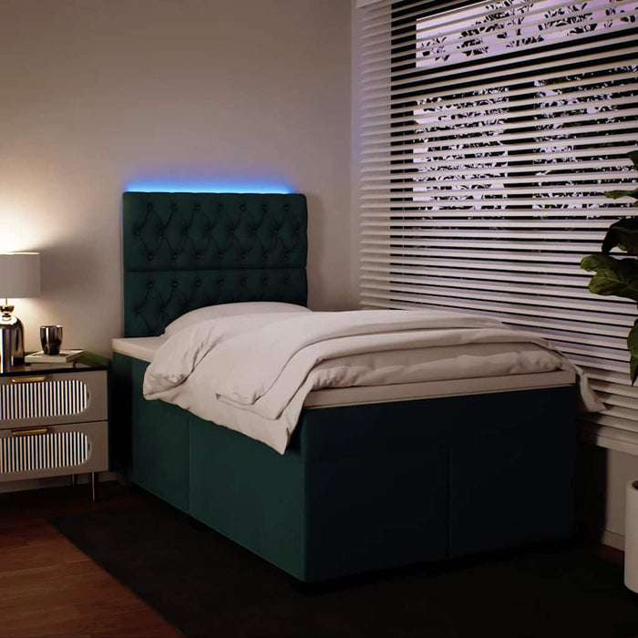 Pat box spring cu saltea, verde închis, 120x200 cm, catifea - WALTI WALTI