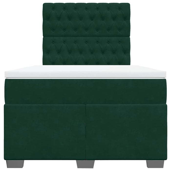 Pat box spring cu saltea, verde închis, 120x200 cm, catifea - WALTI WALTI