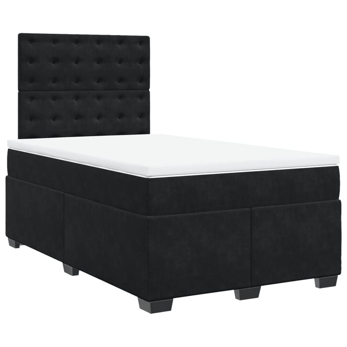 Pat box spring cu saltea, negru, 120x200 cm, catifea - WALTI WALTI