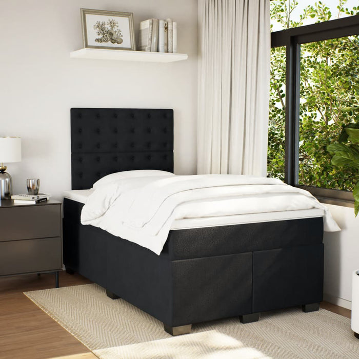 Pat box spring cu saltea, negru, 120x200 cm, catifea - WALTI WALTI