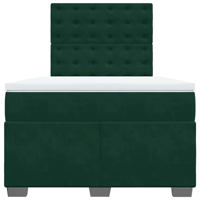 Pat box spring cu saltea, verde închis, 120x200 cm, catifea - WALTI WALTI
