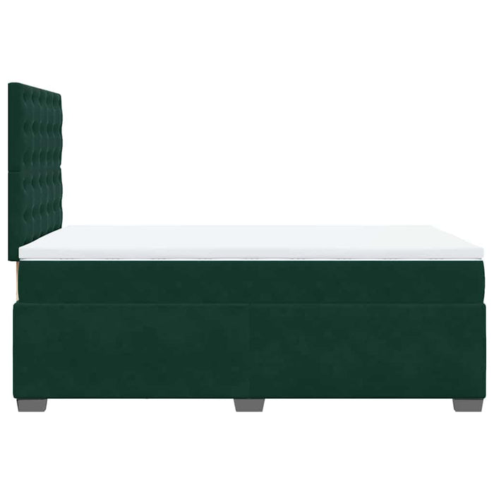 Pat box spring cu saltea, verde închis, 120x200 cm, catifea - WALTI WALTI