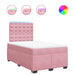 Pat box spring cu saltea, roz, 120x200 cm, catifea - WALTI WALTI