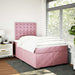 Pat box spring cu saltea, roz, 120x200 cm, catifea - WALTI WALTI