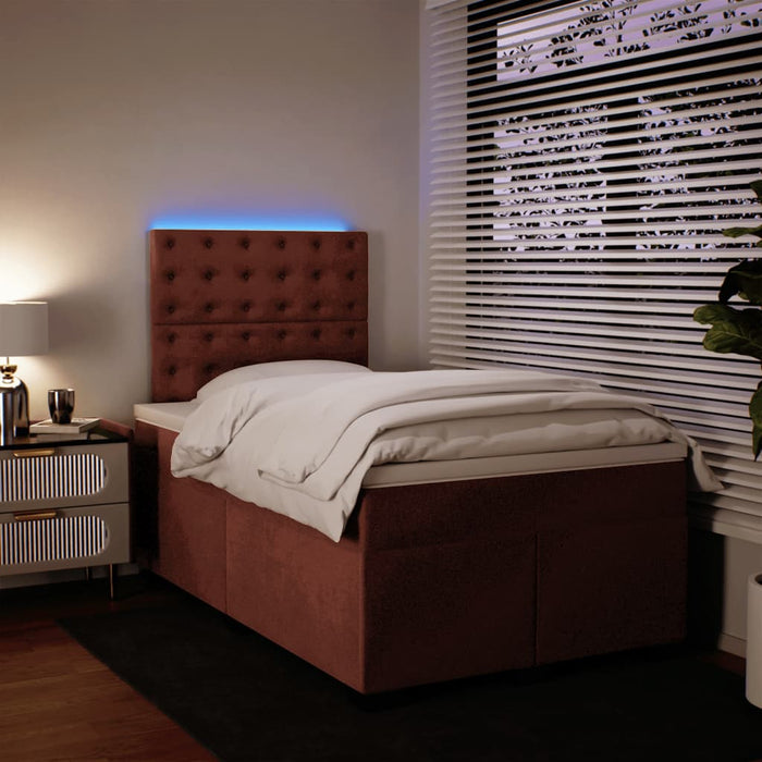 Pat box spring cu saltea, roz, 120x200 cm, catifea - WALTI WALTI