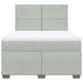 Pat box spring cu saltea, gri deschis, 140x190 cm, catifea - WALTI WALTI