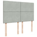 Pat box spring cu saltea, gri deschis, 140x190 cm, catifea - WALTI WALTI