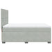 Pat box spring cu saltea, gri deschis, 140x190 cm, catifea - WALTI WALTI