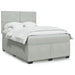 Pat box spring cu saltea, gri deschis, 140x190 cm, catifea - WALTI WALTI