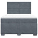 Pat box spring cu saltea, gri închis, 140x190 cm, catifea - WALTI WALTI