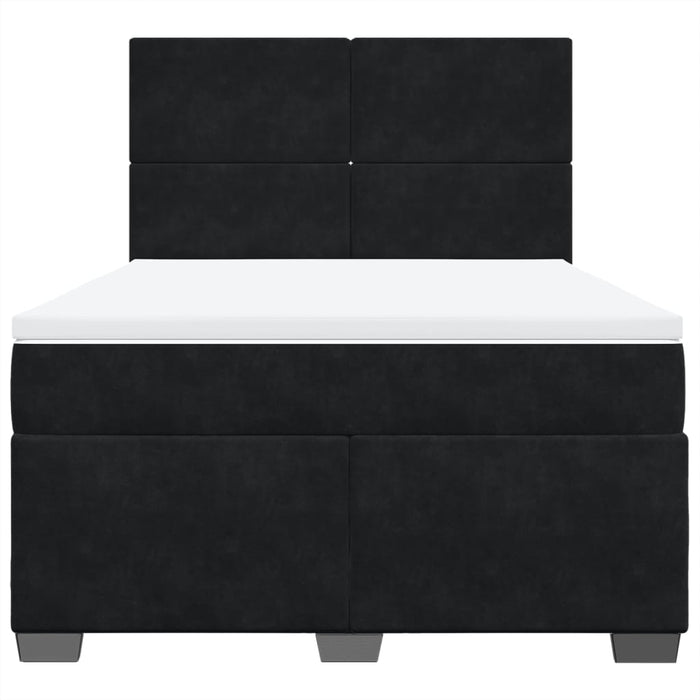 Pat box spring cu saltea, negru, 140x190 cm, catifea - WALTI WALTI
