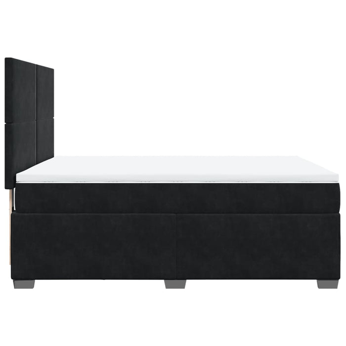 Pat box spring cu saltea, negru, 140x190 cm, catifea - WALTI WALTI