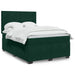 Pat box spring cu saltea, verde închis, 140x190 cm, catifea - WALTI WALTI