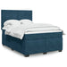 Pat box spring cu saltea, albastru, 140x190 cm, catifea - WALTI WALTI