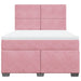 Pat box spring cu saltea, roz, 140x190 cm, catifea - WALTI WALTI
