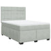 Pat box spring cu saltea, gri deschis, 140x190 cm, catifea - WALTI WALTI