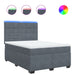 Pat box spring cu saltea, gri închis, 140x190 cm, catifea - WALTI WALTI