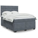 Pat box spring cu saltea, gri închis, 140x190 cm, catifea - WALTI WALTI