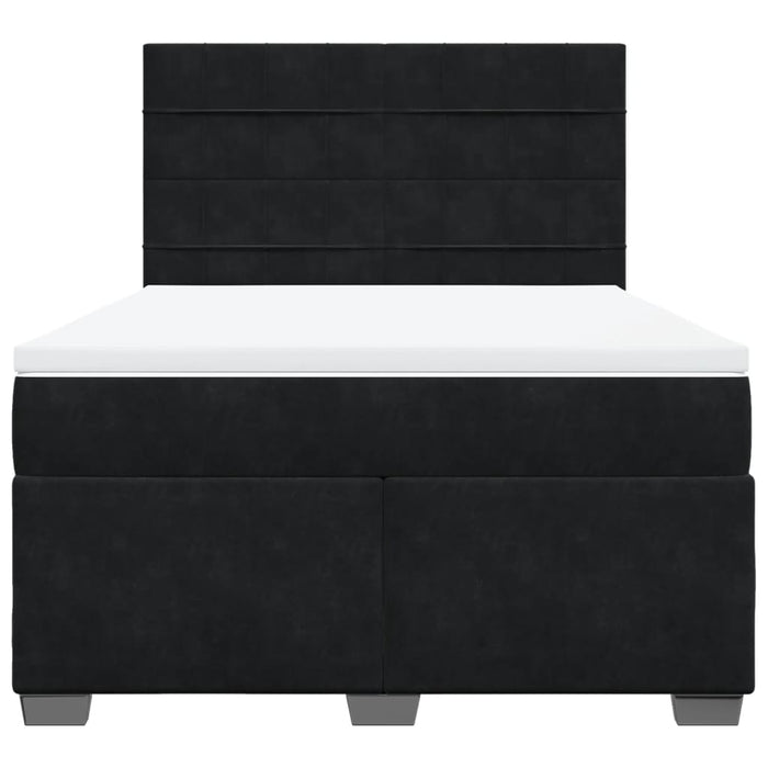 Pat box spring cu saltea, negru, 140x190 cm, catifea - WALTI WALTI