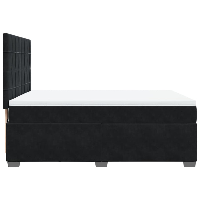 Pat box spring cu saltea, negru, 140x190 cm, catifea - WALTI WALTI