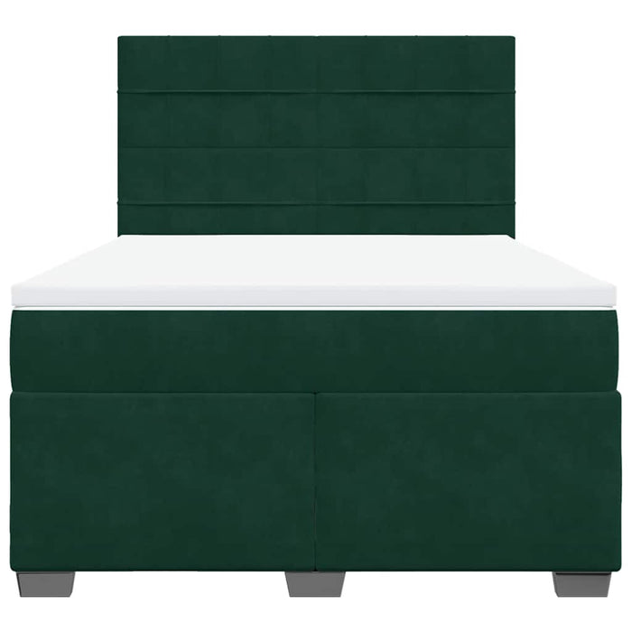 Pat box spring cu saltea, verde închis, 140x190 cm, catifea - WALTI WALTI
