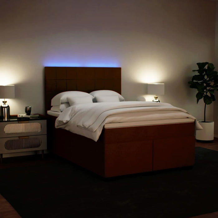 Pat box spring cu saltea, roz, 140x190 cm, catifea - WALTI WALTI