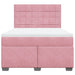 Pat box spring cu saltea, roz, 140x190 cm, catifea - WALTI WALTI