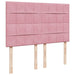 Pat box spring cu saltea, roz, 140x190 cm, catifea - WALTI WALTI