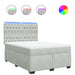 Pat box spring cu saltea, gri deschis, 140x190 cm, catifea - WALTI WALTI