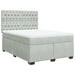 Pat box spring cu saltea, gri deschis, 140x190 cm, catifea - WALTI WALTI