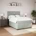 Pat box spring cu saltea, gri deschis, 140x190 cm, catifea - WALTI WALTI