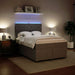 Pat box spring cu saltea, gri deschis, 140x190 cm, catifea - WALTI WALTI
