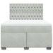 Pat box spring cu saltea, gri deschis, 140x190 cm, catifea - WALTI WALTI