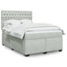 Pat box spring cu saltea, gri deschis, 140x190 cm, catifea - WALTI WALTI