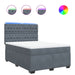 Pat box spring cu saltea, gri închis, 140x190 cm, catifea - WALTI WALTI