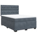 Pat box spring cu saltea, gri închis, 140x190 cm, catifea - WALTI WALTI