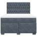 Pat box spring cu saltea, gri închis, 140x190 cm, catifea - WALTI WALTI