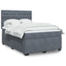 Pat box spring cu saltea, gri închis, 140x190 cm, catifea - WALTI WALTI