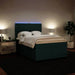 Pat box spring cu saltea, verde închis, 140x190 cm, catifea - WALTI WALTI