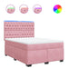 Pat box spring cu saltea, roz, 140x190 cm, catifea - WALTI WALTI