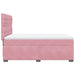 Pat box spring cu saltea, roz, 140x190 cm, catifea - WALTI WALTI