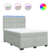 Pat box spring cu saltea, gri deschis, 140x190 cm, catifea - WALTI WALTI