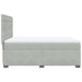 Pat box spring cu saltea, gri deschis, 140x190 cm, catifea - WALTI WALTI