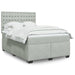 Pat box spring cu saltea, gri deschis, 140x190 cm, catifea - WALTI WALTI