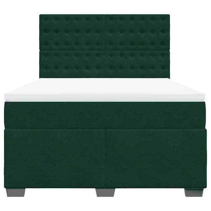 Pat box spring cu saltea, verde închis, 140x190 cm, catifea - WALTI WALTI