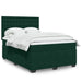 Pat box spring cu saltea, verde închis, 140x190 cm, catifea - WALTI WALTI